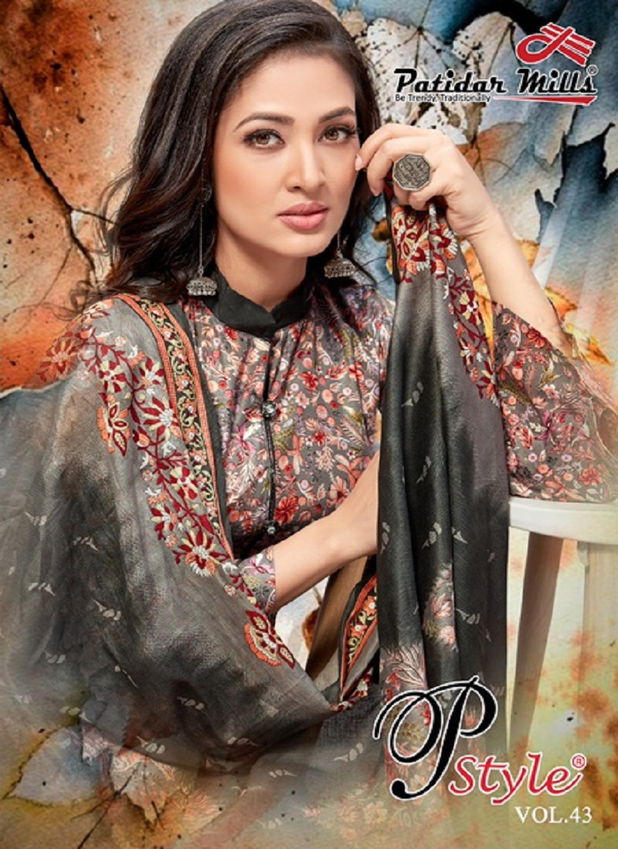 Patidar P Style 43 Latest Fancy Regular Wear Designer Printed Pure Cotton  Dress Material Collection 

